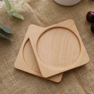8.8cm Walnut Wood Coasters for Glasses Mugs, Round Square Wooden Cup Mat Durable Tea Coffee Cup Pad Placemats