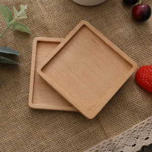 8.8cm Walnut Wood Coasters for Glasses Mugs, Round Square Wooden Cup Mat Durable Tea Coffee Cup Pad Placemats