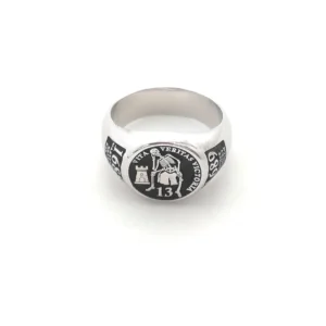 Custom Engraved 17mm Round Top Ring Engraved Signet Ring Personalize Engraving Letters Logo Rings Fashion Men Copper Jewelry