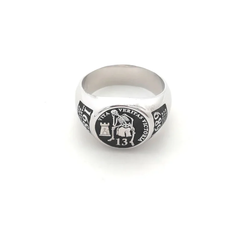 Custom Engraved 17mm Round Top Ring Engraved Signet Ring Personalize Engraving Letters Logo Rings Fashion Men Copper Jewelry