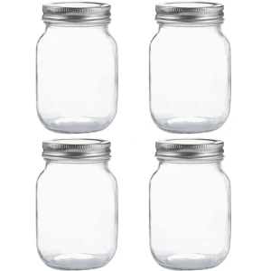 Mason Jars Glass Jar with Lid  Canning Jar for Pickling  Food Storage Drinking Spices Salads Jams Wedding Favors  DIY Decorate