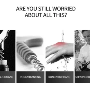 Wood Handle Corkscrew Professional Wine Opener Portable Screw Corkscrew Multifunction Beer Cap Bottle Opener Kitchen Bar Tool