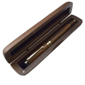 Handmade Natural Wooden Pen Box Walnut Wood Pencilcase Portable Magnet Fixed Storage Box For One Pen Office School Supplies Gift