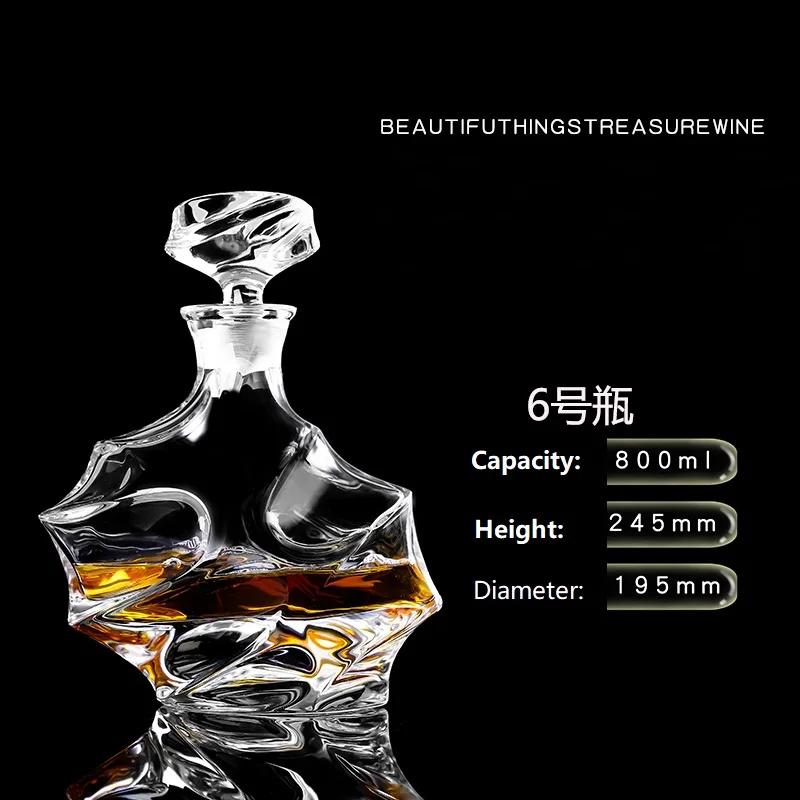 Crystal Glass Wine Red Bottle  Wine Decanter Whiskey Liqour Pourer Home Bar Vodka Beer Bottle Jar Jug JR