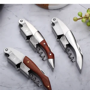 Wood Handle Corkscrew Professional Wine Opener Portable Screw Corkscrew Multifunction Beer Cap Bottle Opener Kitchen Bar Tool