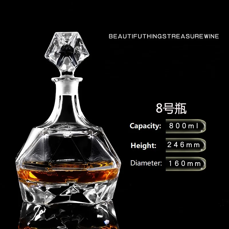 Crystal Glass Wine Red Bottle  Wine Decanter Whiskey Liqour Pourer Home Bar Vodka Beer Bottle Jar Jug JR