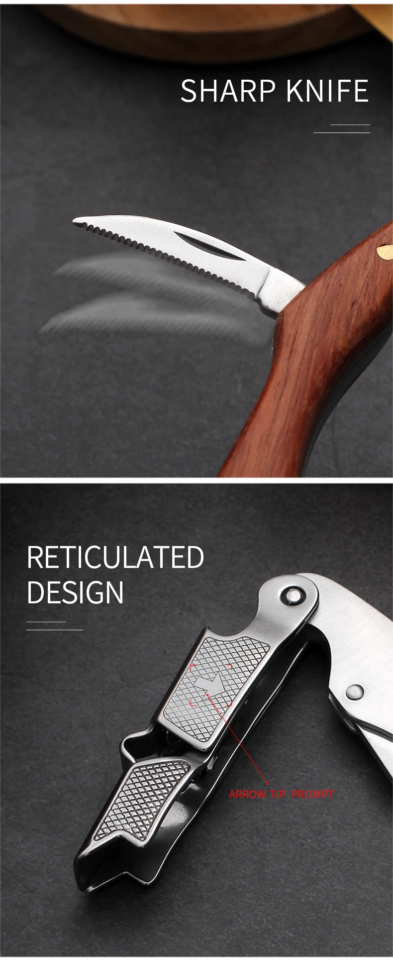 Wood Handle Corkscrew Professional Wine Opener Portable Screw Corkscrew Multifunction Beer Cap Bottle Opener Kitchen Bar Tool