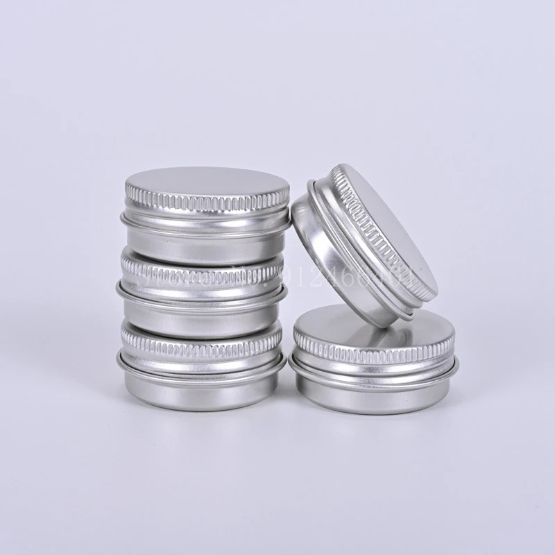 5/10/15/20/30/50/60/100/150/200/250g Aluminum Tins with Lids Silvery Tin Cans Round Metal Box Empty Ceam Jar Cosmetic Containers