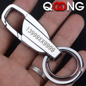 H90738a8275b94cfd8d21b9c2347e192d0.webp Customized Keychain For Car Plate Number Logo Anti-lost Keyring Engraved Name Key Chain Ring Personalized Gift For Men Women Y10