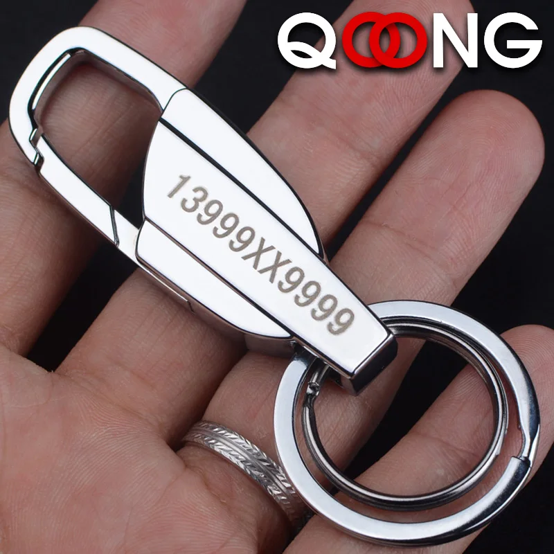 H90738a8275b94cfd8d21b9c2347e192d0.webp Customized Keychain For Car Plate Number Logo Anti-lost Keyring Engraved Name Key Chain Ring Personalized Gift For Men Women Y10