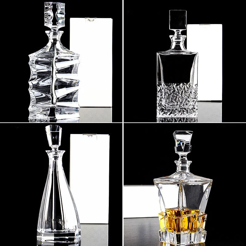Crystal Glass Wine Red Bottle  Wine Decanter Whiskey Liqour Pourer Home Bar Vodka Beer Bottle Jar Jug JR