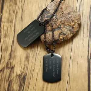 Double Dog Tag Pendant Necklace for Men Boys,Personalized Stainless Steel Male Jewelry Free Engraving,Soldiers Jewelry