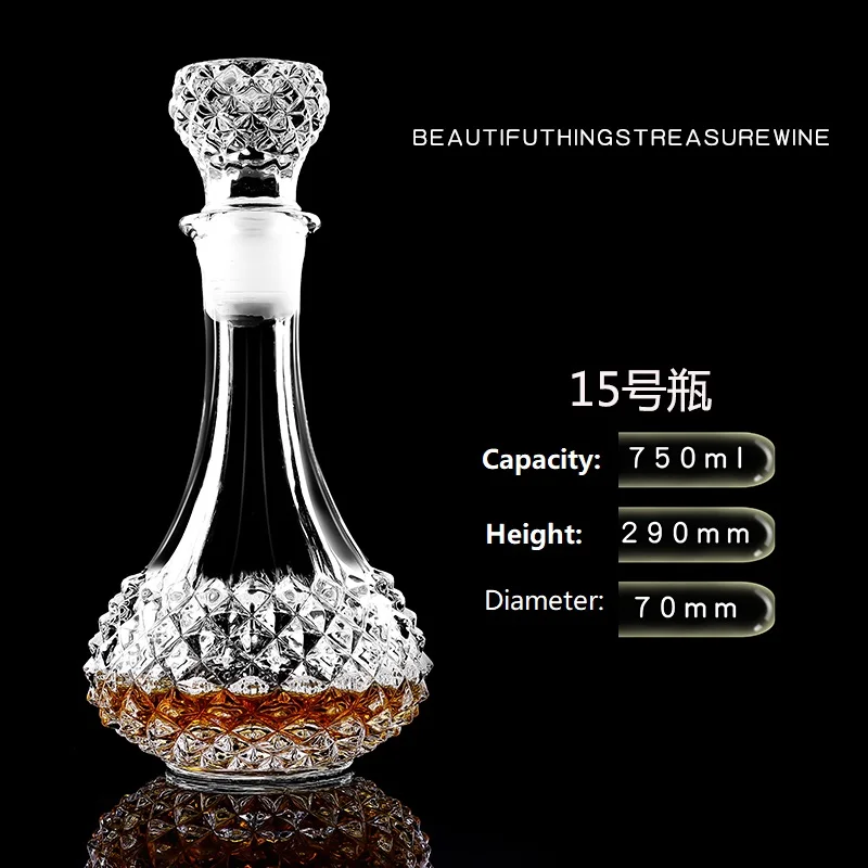 Crystal Glass Wine Red Bottle  Wine Decanter Whiskey Liqour Pourer Home Bar Vodka Beer Bottle Jar Jug JR