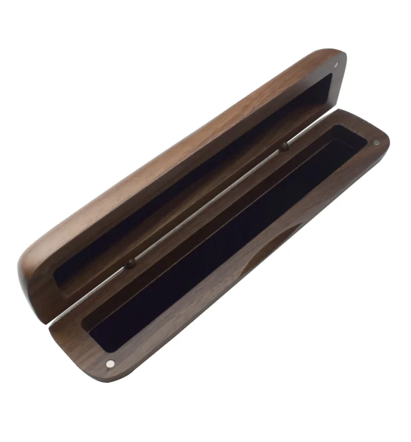 Handmade Natural Wooden Pen Box Walnut Wood Pencilcase Portable Magnet Fixed Storage Box For One Pen Office School Supplies Gift