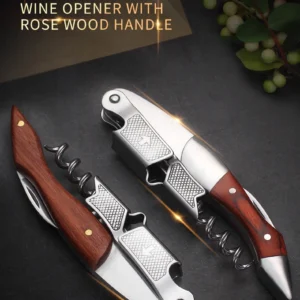 Wood Handle Corkscrew Professional Wine Opener Portable Screw Corkscrew Multifunction Beer Cap Bottle Opener Kitchen Bar Tool