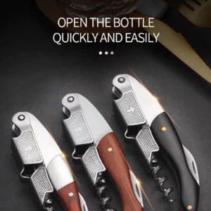 Wood Handle Corkscrew Professional Wine Opener Portable Screw Corkscrew Multifunction Beer Cap Bottle Opener Kitchen Bar Tool
