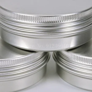 5/10/15/20/30/50/60/100/150/200/250g Aluminum Tins with Lids Silvery Tin Cans Round Metal Box Empty Ceam Jar Cosmetic Containers