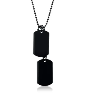 Double Dog Tag Pendant Necklace for Men Boys,Personalized Stainless Steel Male Jewelry Free Engraving,Soldiers Jewelry