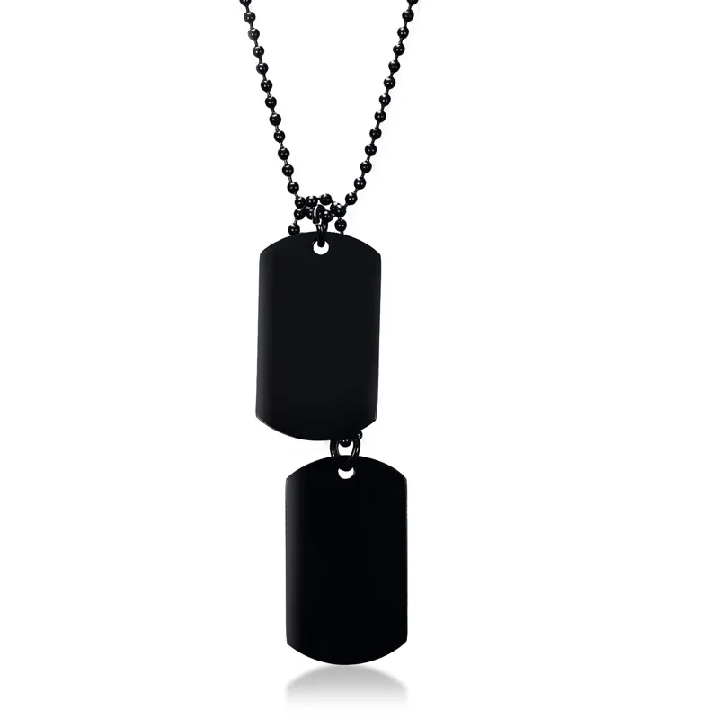 Double Dog Tag Pendant Necklace for Men Boys,Personalized Stainless Steel Male Jewelry Free Engraving,Soldiers Jewelry
