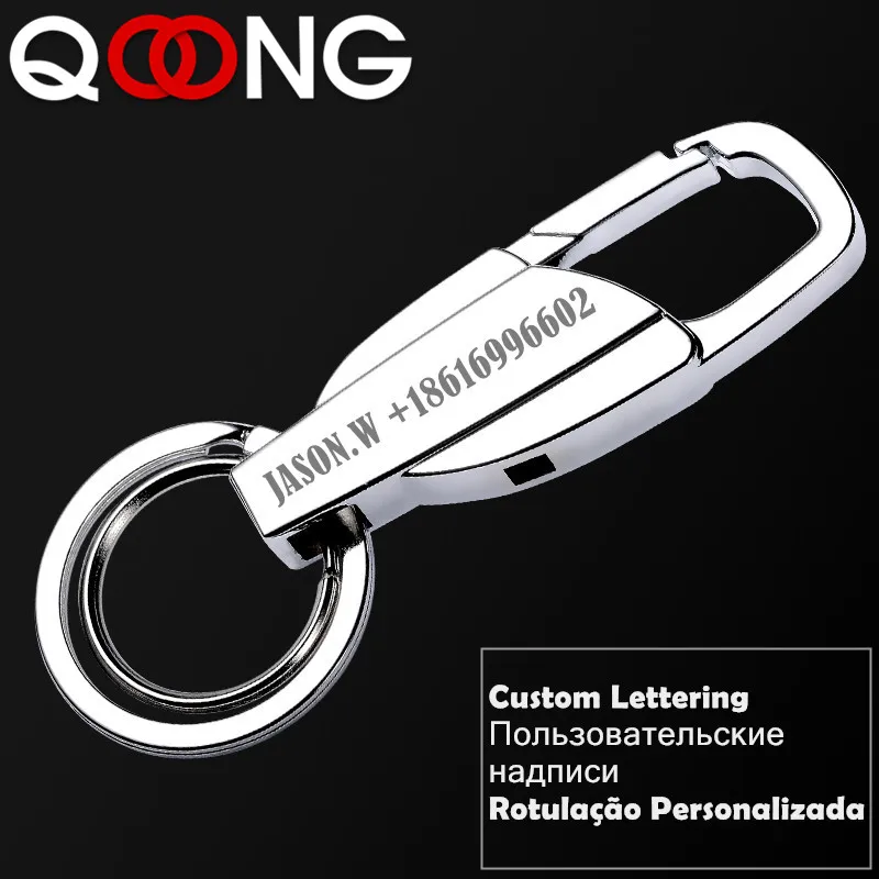 Hfc9e9ae30b0c4fd1bbc10b4f8659f0a4G.webp Customized Keychain For Car Plate Number Logo Anti-lost Keyring Engraved Name Key Chain Ring Personalized Gift For Men Women Y10