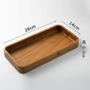 Black Walnut Wood Storage Tray Modern Afternoon Tea Dessert Organizer Living Room Desktop Dry Fruits Container Home Decoration