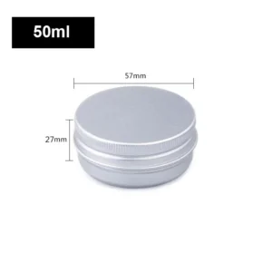 10pcs Silver Aluminum Tin Cans with Screw Lids, 5ml-250ml Empty Round Containers for DIY Candle, Spice, Cream Storage