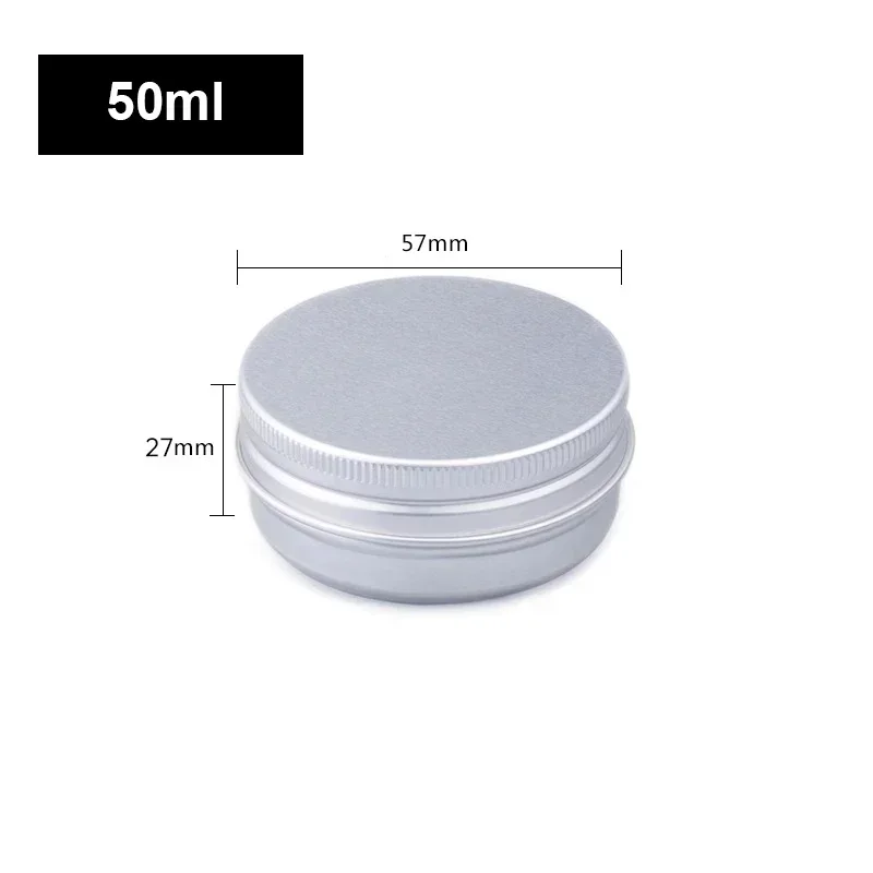 10pcs Silver Aluminum Tin Cans with Screw Lids, 5ml-250ml Empty Round Containers for DIY Candle, Spice, Cream Storage