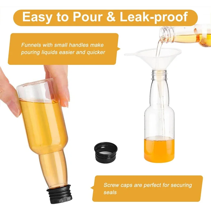 10PCS 30ML-150ML Portable Plastic Mini Liquor Bottle Juice Bottles Reusable Drink Container For Favors Weddings Parties Favors