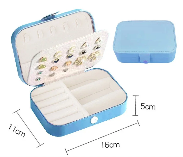 2024 Portable Jewelry Box Jewelry Organizer Display Travel Jewelry Case Boxes Button Leather Storage Zipper Jewelers