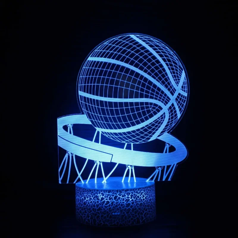 Basketball Night Light for Kids 3D LED Illusion Lamp Remote Control Brightness Adjustment Gifts for Girls Boys Room Decoration