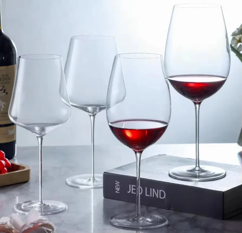 Ultra Thin Crystal Glass Goblet Sensory Oot-Bellied Red Wine Glass for Home Fine Stick Wine Burgundy Glass