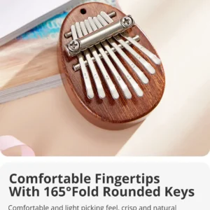 1Pcs Wood Mini Thumb Piano Musical Toys 8 Tones Portable Beginner Finger Piano