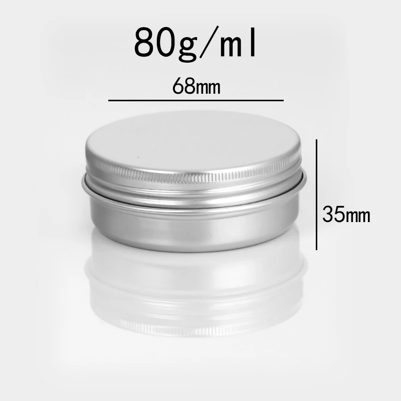 5/10/15/20/30/50/60/100/150/200/250g Aluminum Tins with Lids Silvery Tin Cans Round Metal Box Empty Ceam Jar Cosmetic Containers
