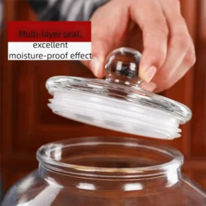 Large Size Glass Storage Jars Sealed Design Home Decor Wide Mouth Containers Reusable Kitchen Storage Transparent Glass Jar