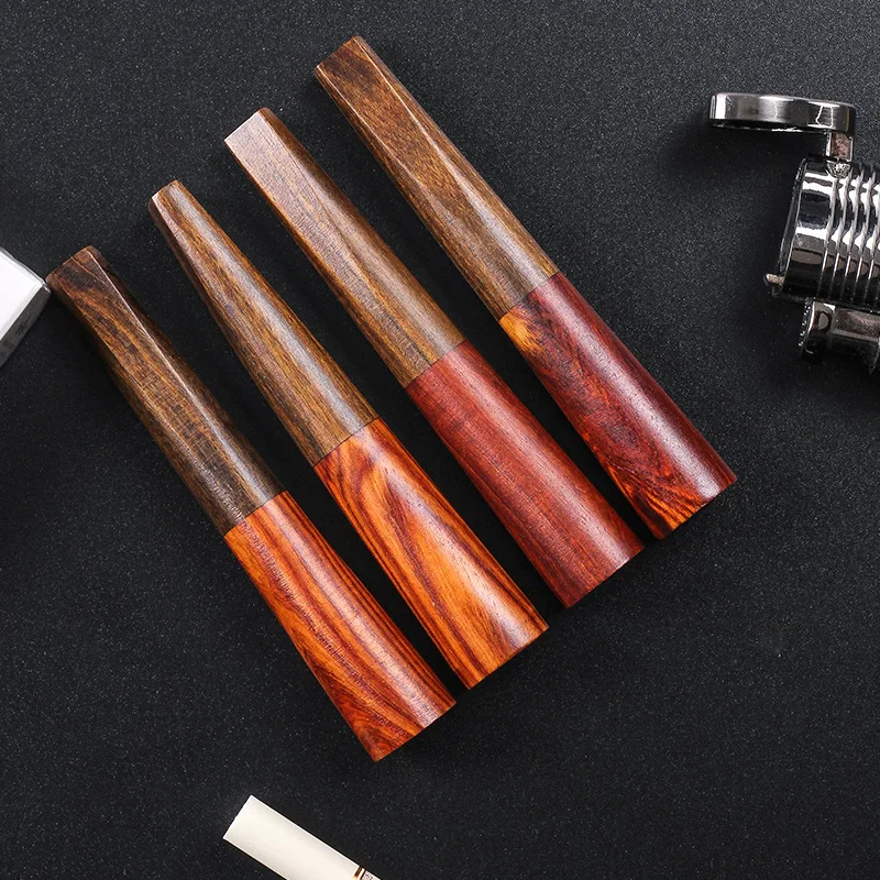 Portable Cigarette Holder Sandalwood Smoking Pipe Mini Cigar Mouthpiece Tobacco Pipe Smoking Accesories