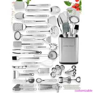 S0abdf031dfda427daeaacf7166164a5a7.webp Stainless Steel 54-Piece Kitchen Utensil Set - Heat Resistant Nonstick Cooking Tools