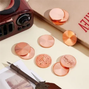 B84B-Rose Gold For DIY Crafts Engraving Blanks 10Pcs 40Mm Copper Round Disc Metal Plates For Stamping