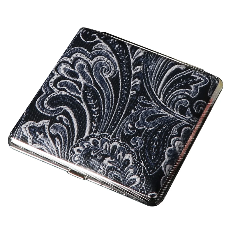 New Classic Leather Pattern Rubber Band Style Coarse 20 Cigarettes Box For Men Portable And Lightweight Metal Cigarette Box