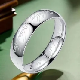 Carved Engraving Rings for Men Gold Plated Stainless Steel Master Ring Jewelry Gifts One Ring of Power Black Ring LOvers Women