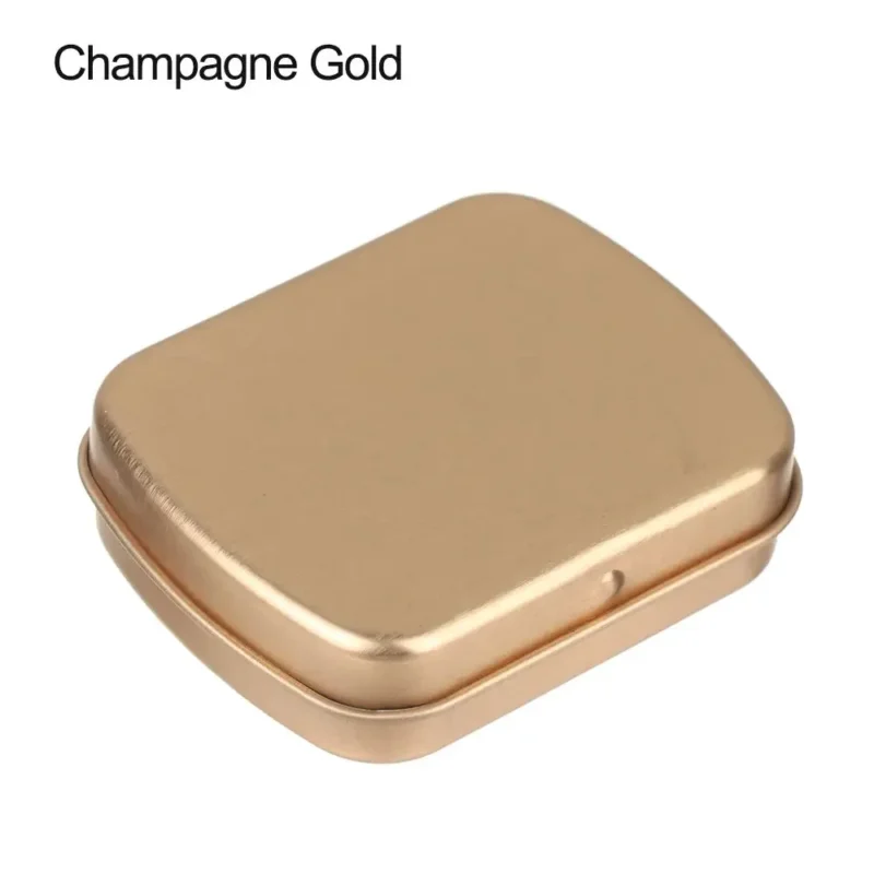 1PC New Metal Rectangular Storage Box Container with Lid Small Tin Boxes Empty Containers Silver Storage Box Case Organizer