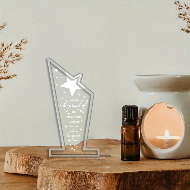 Acrylic Employee Appreciation Award, Thank You Trophy for Coworkers, Retirement Farewell Gifts for Adults, Women & Men