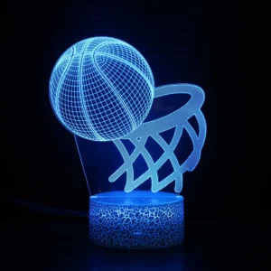 Basketball Night Light for Kids 3D LED Illusion Lamp Remote Control Brightness Adjustment Gifts for Girls Boys Room Decoration