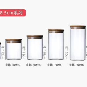 Glass Food Storage Jars with Airtight Bamboo Lid Food Container for Coffee Beans Tea Leaves Cookies Nuts Cereal Storage Canister