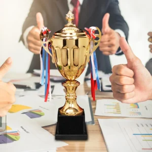 Gold Award Model Trophy Cups Plastic/Metal Sculpture Trophies 37/21/17cm Competition Soccer Craft Souvenirs Winner Medal