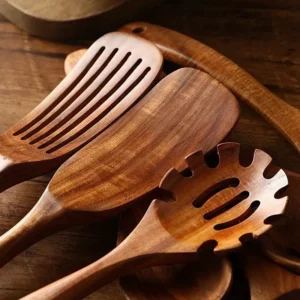 Wooden Spoon Natural Wooden Tableware Teak Wood Nanmu Super Long Cooking Spoon Kitchen Utensils for Cooking Kitchen Tools
