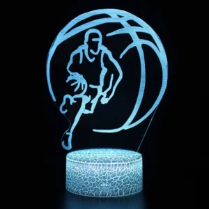 Basketball Night Light for Kids 3D LED Illusion Lamp Remote Control Brightness Adjustment Gifts for Girls Boys Room Decoration