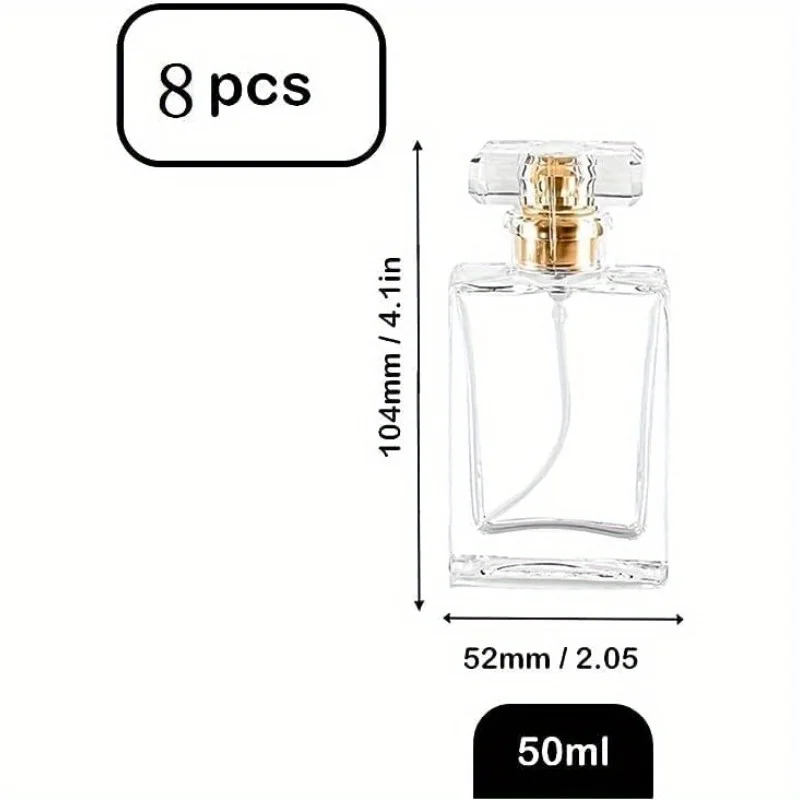 8pcs 30ml Glass Perfume Bottles Empty Refillable Clear Travel Perfume Spray Atomizer Bottle Perfume Bottle Atomizer Container