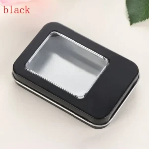 1PC New Metal Rectangular Storage Box Container with Lid Small Tin Boxes Empty Containers Silver Storage Box Case Organizer