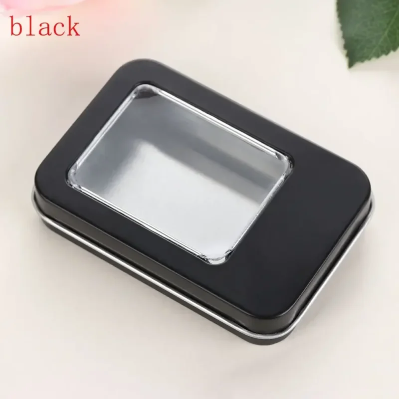 1PC New Metal Rectangular Storage Box Container with Lid Small Tin Boxes Empty Containers Silver Storage Box Case Organizer