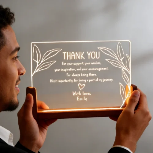 Personalized Thank You Acrylic Plaque LED Light Custom Appreciation Gift For Mentor Teacher Employee Friend And Loved Ones